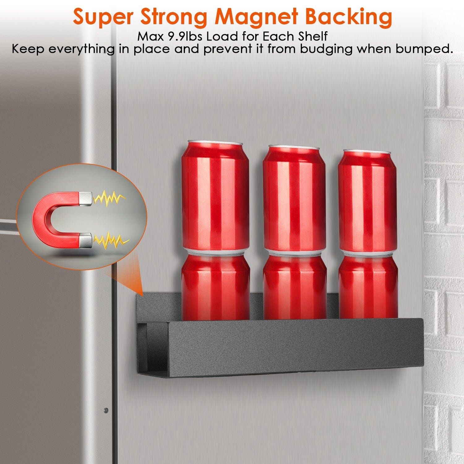 4-Pieces: Spice Rack Strong Magnetic Seasoning Storage Shelf with 8 Removable Hooks Free Shipping Browse