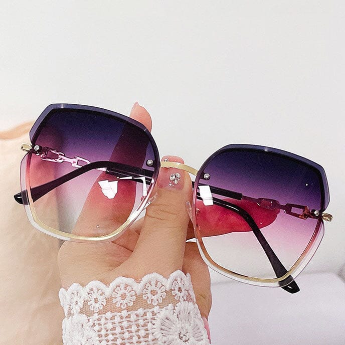 Metal Trimming Oversized Rhinestones Gradient Sun Glasses Cheap Online Store Manchester