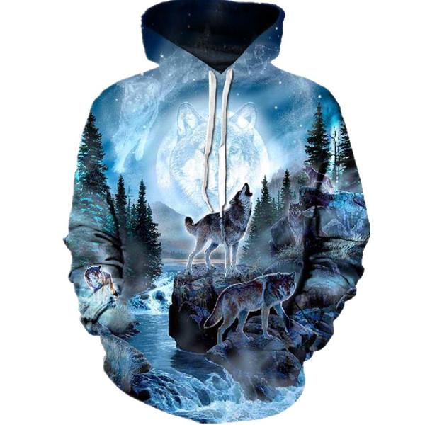 Autumn and Winter 3D Printed Wolf Sweatshirt Hoodie Best Store To Get Sale Online