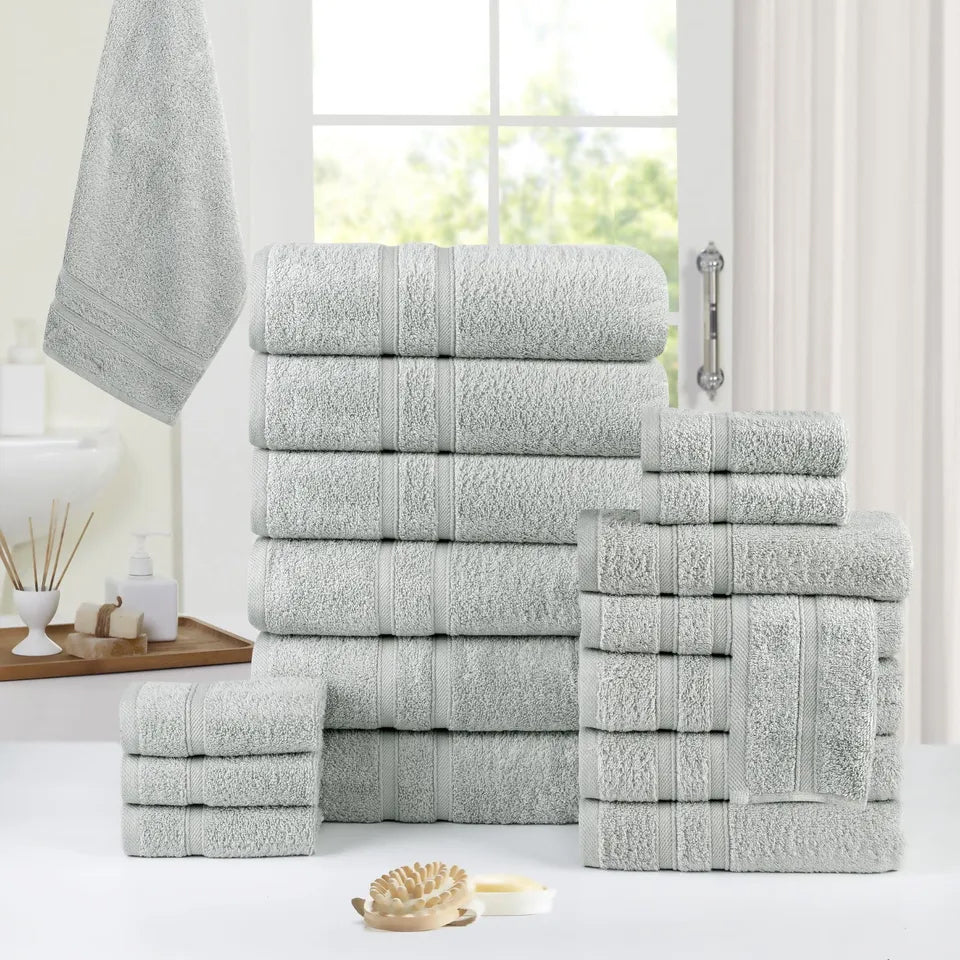 18-Piece: Bibb Home Zero Twist Egyptian Cotton Towel Set Footlocker Finishline Online