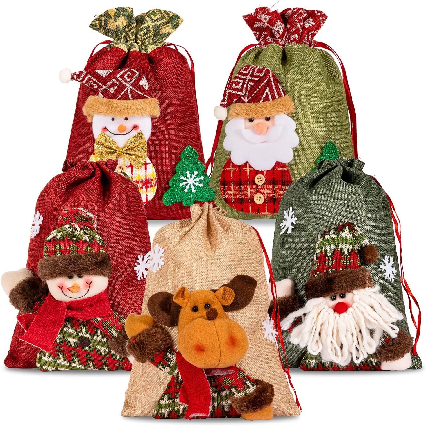 5-Pack: Drawstring Christmas Bags Footlocker Pictures Cheap Online