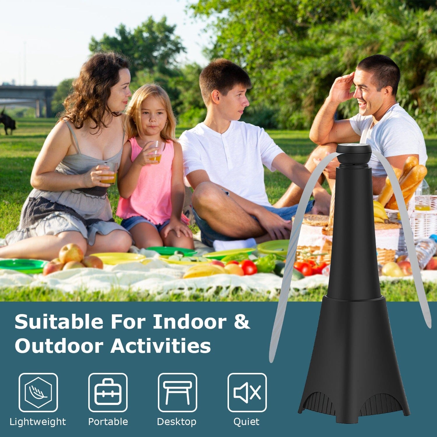 2-Pack: Portable Reflective Fly Repellent Fan Rechargeable Battery Powered Largest Supplier Online