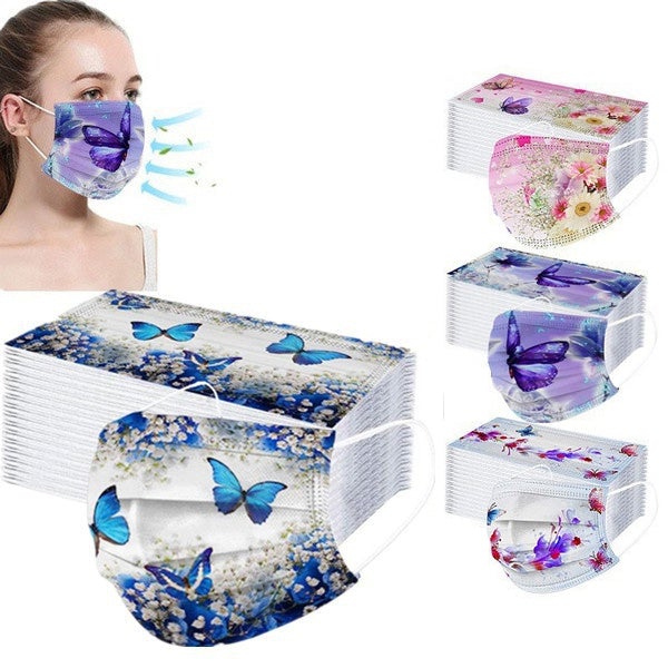 3-Ply Ear Loop Butterfly Printed Mask Reliable Online