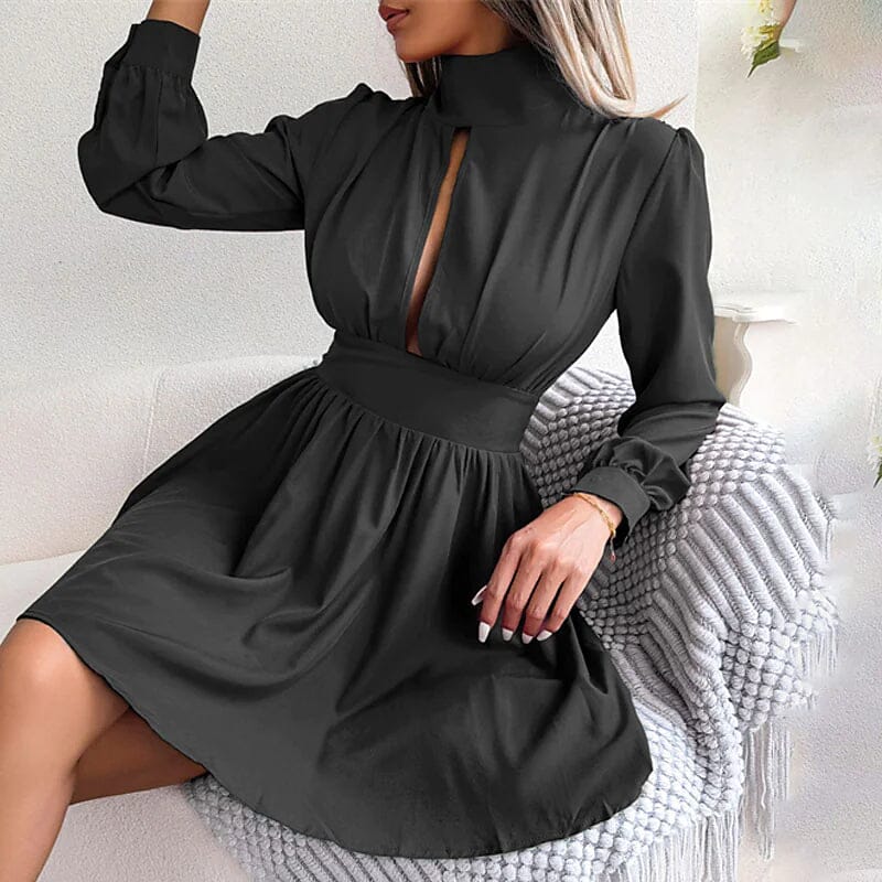 Women's A Line Turtleneck Mini Dress Sale New Styles