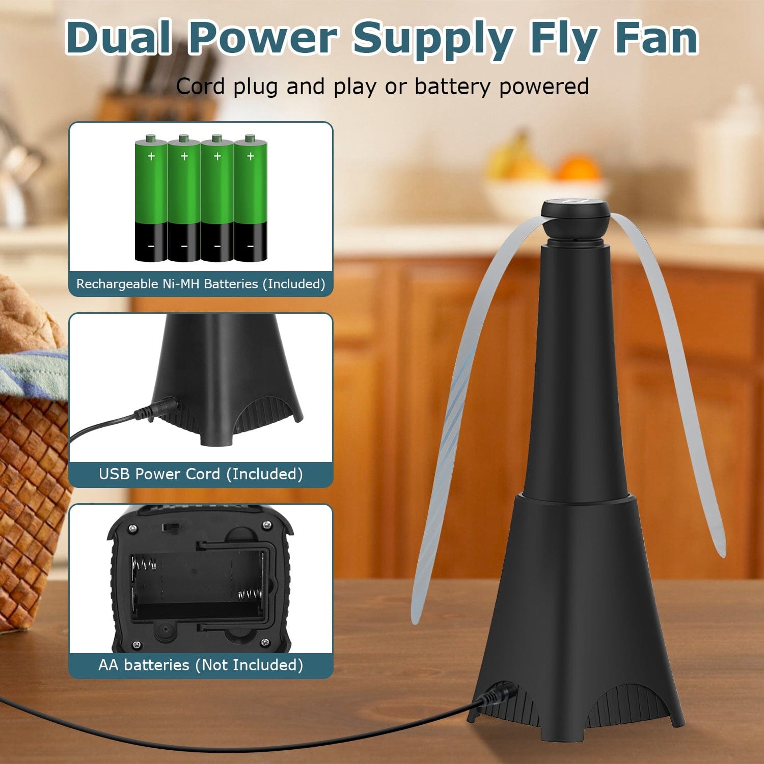 2-Pack: Portable Reflective Fly Repellent Fan Rechargeable Battery Powered Largest Supplier Online