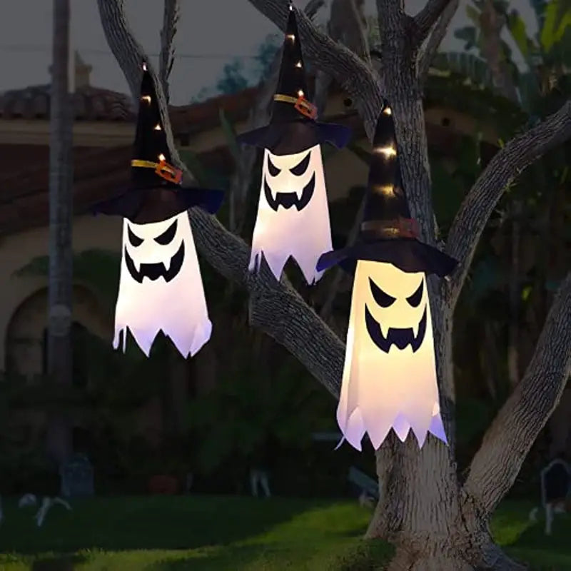 2-Piece Set: Glowing Ghost Witch Hat Halloween Decorations Pictures For Sale