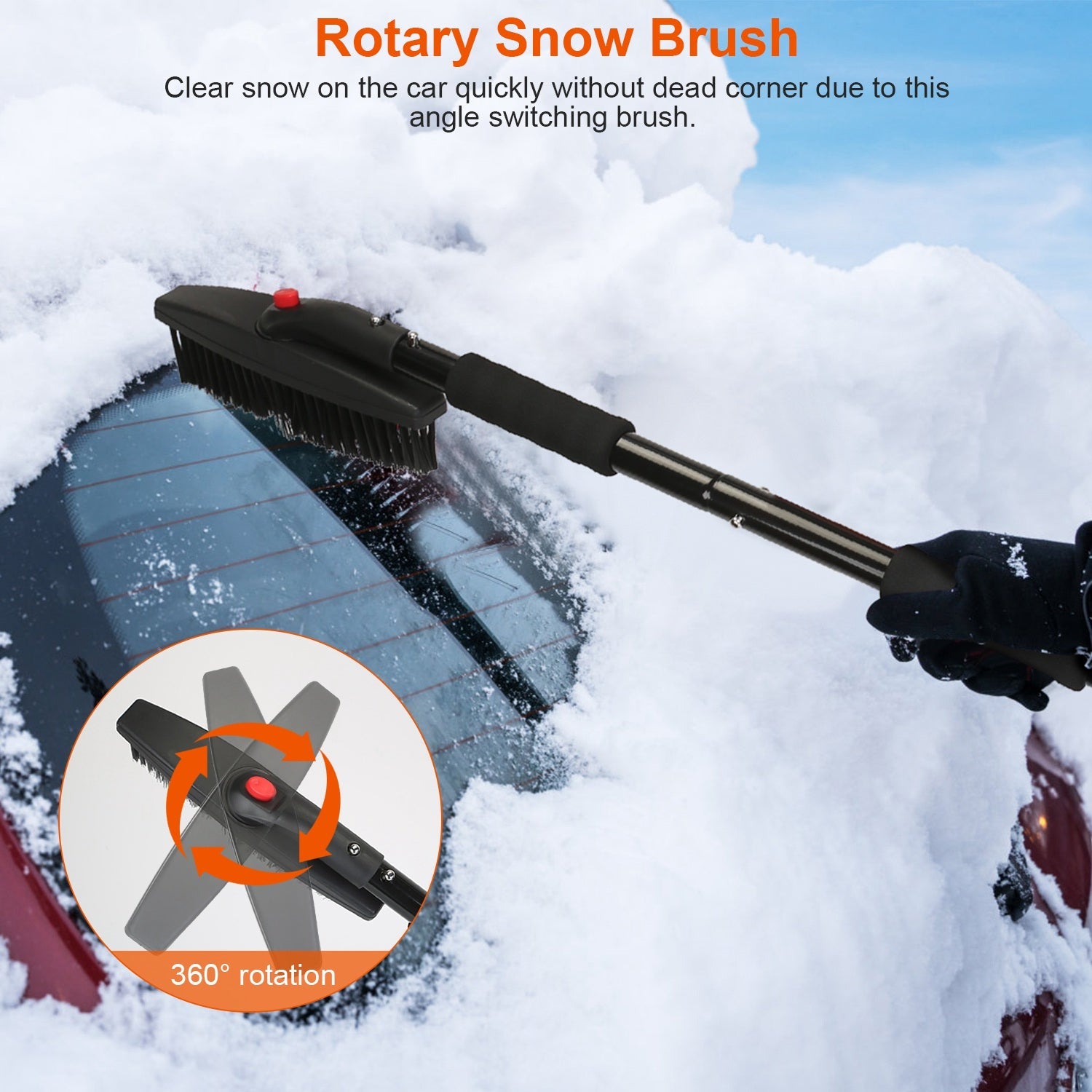 3-in-1 Snow Shovel Kit Brush Ice Scraper Free Shipping Online