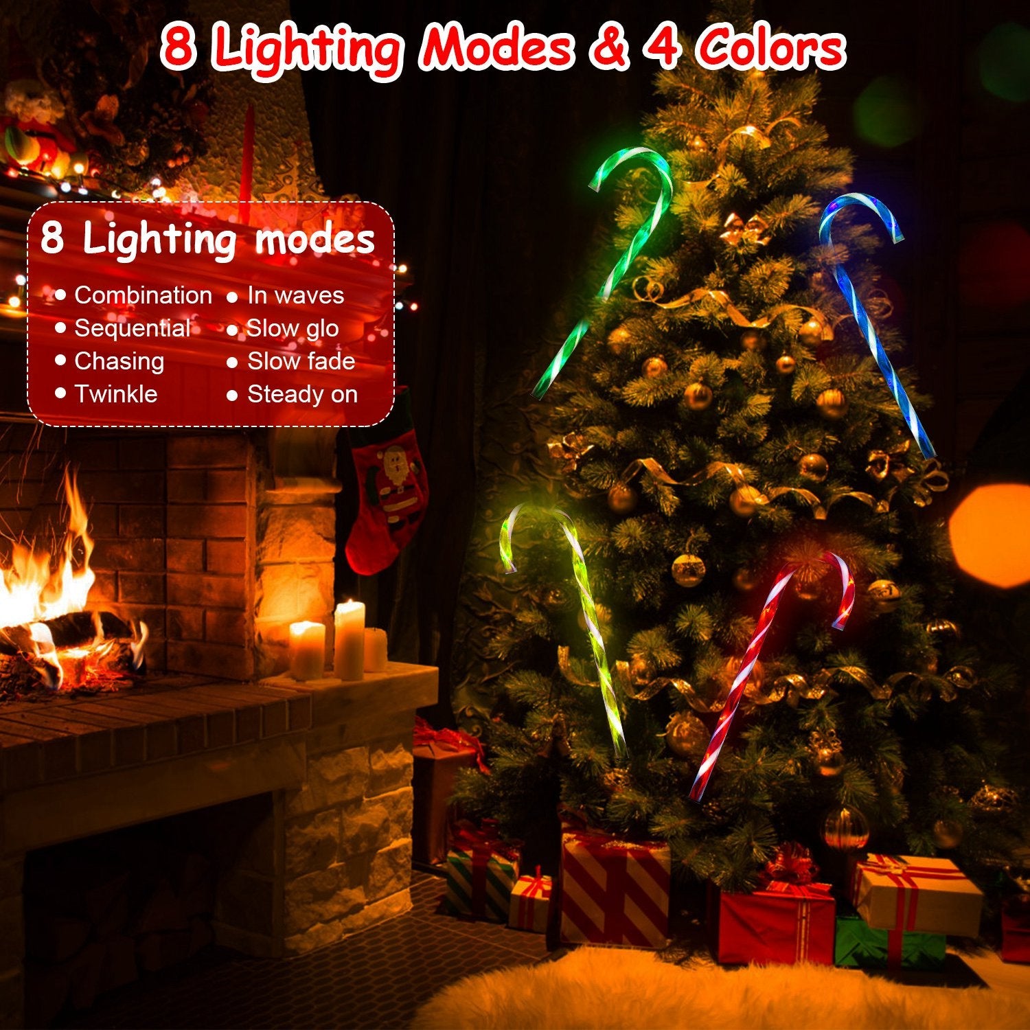 Solar Christmas Candy Cane Light IP55 Waterproof Stake Light Cheap Countdown Package