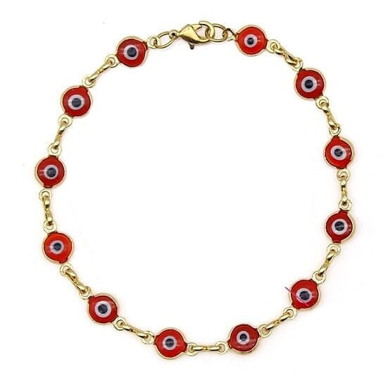 18k Gold Filled High Polish Finsh Evil Eye Bracelet Discount Classic