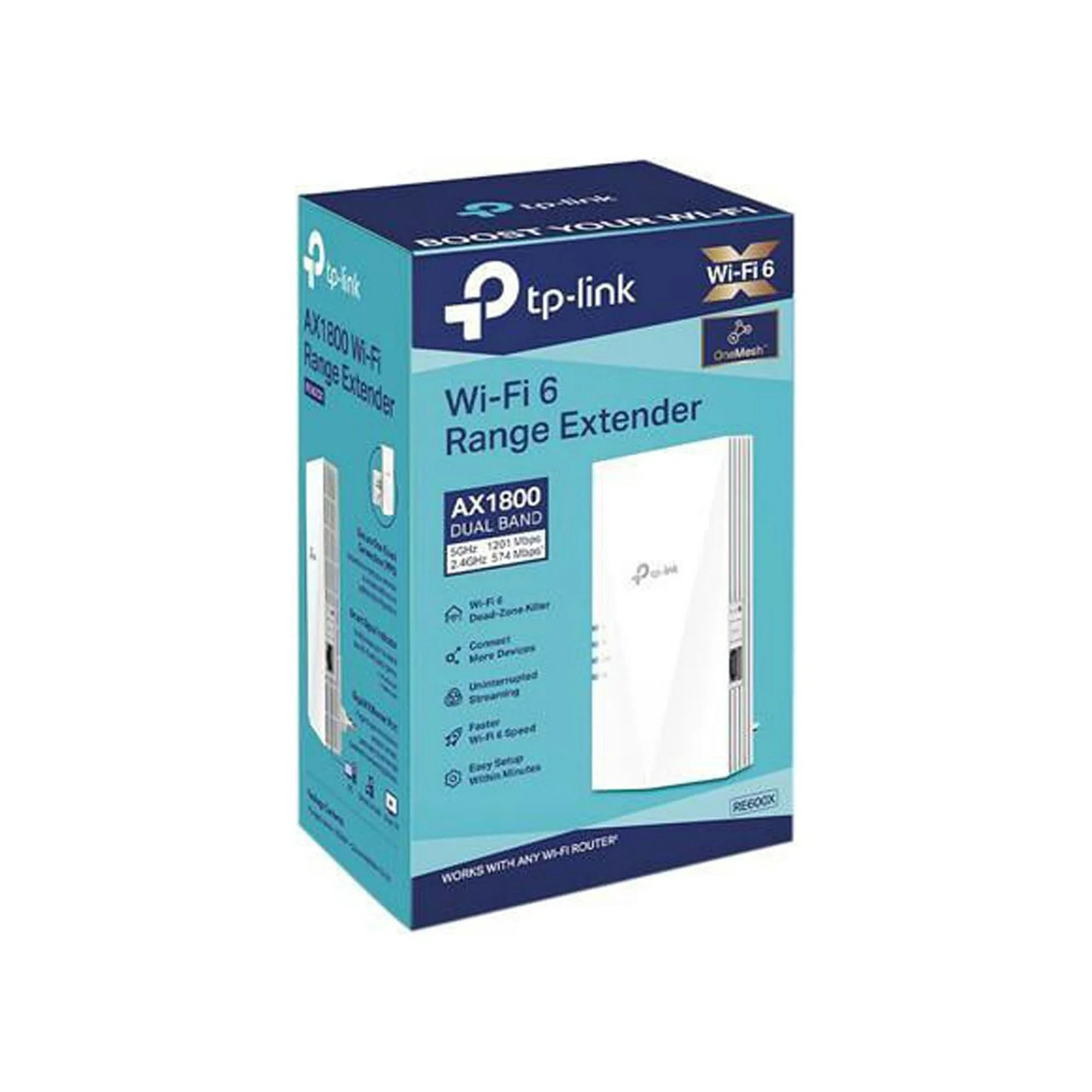 TP-Link AX1800 WiFi 6 Extender Internet Booster RE600X, Covers up to 1500 sq.ft and 30 Devices, Dual Band Wireless Signal Booster Repeater, Gigabit Ethernet Port, AP Mode, OneMesh Compatible(White) Cheap Sale Manchester