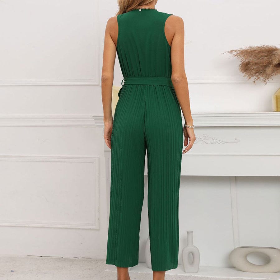 V-Neck Sleeveless Straight Summer Jumpsuit Cheap Sale The Cheapest