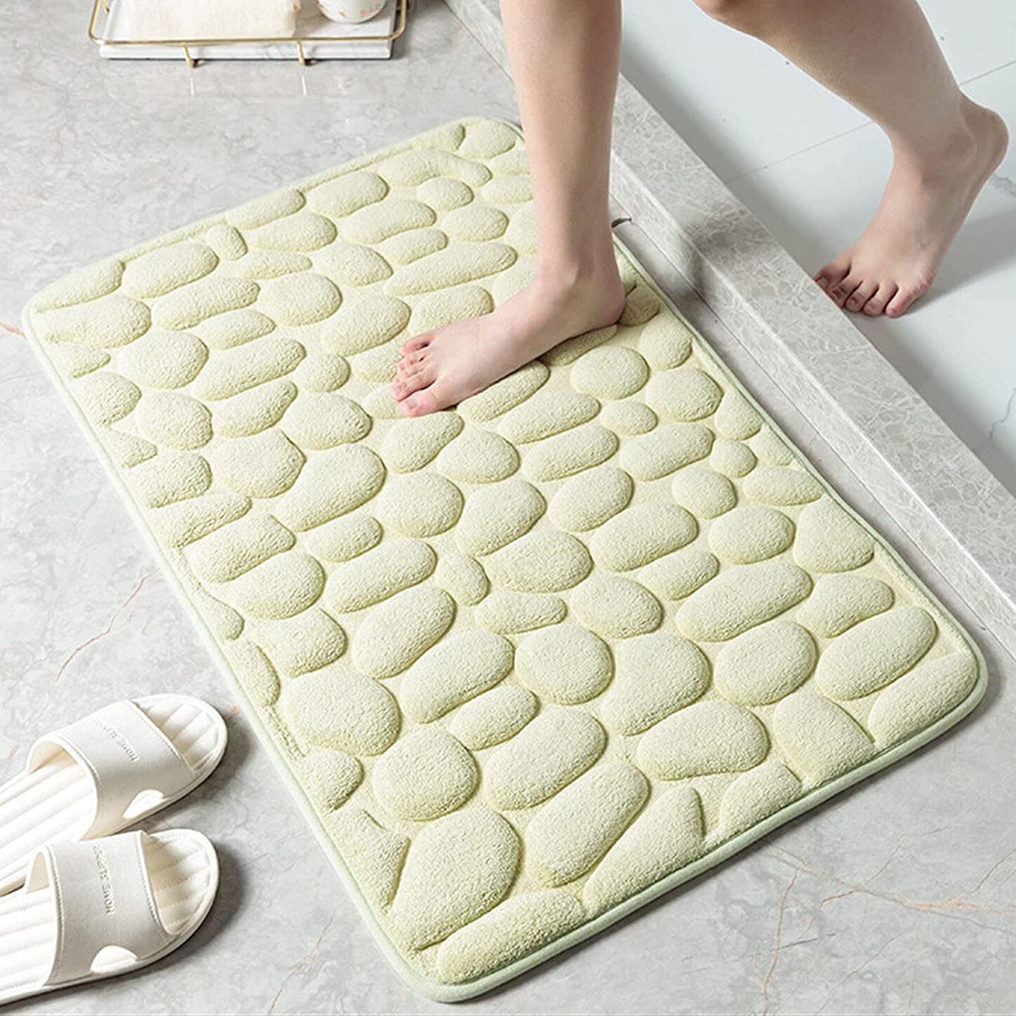 Soft Memory Foam Non Slip Cobblestone Embossing Bath Mat Clearance Best