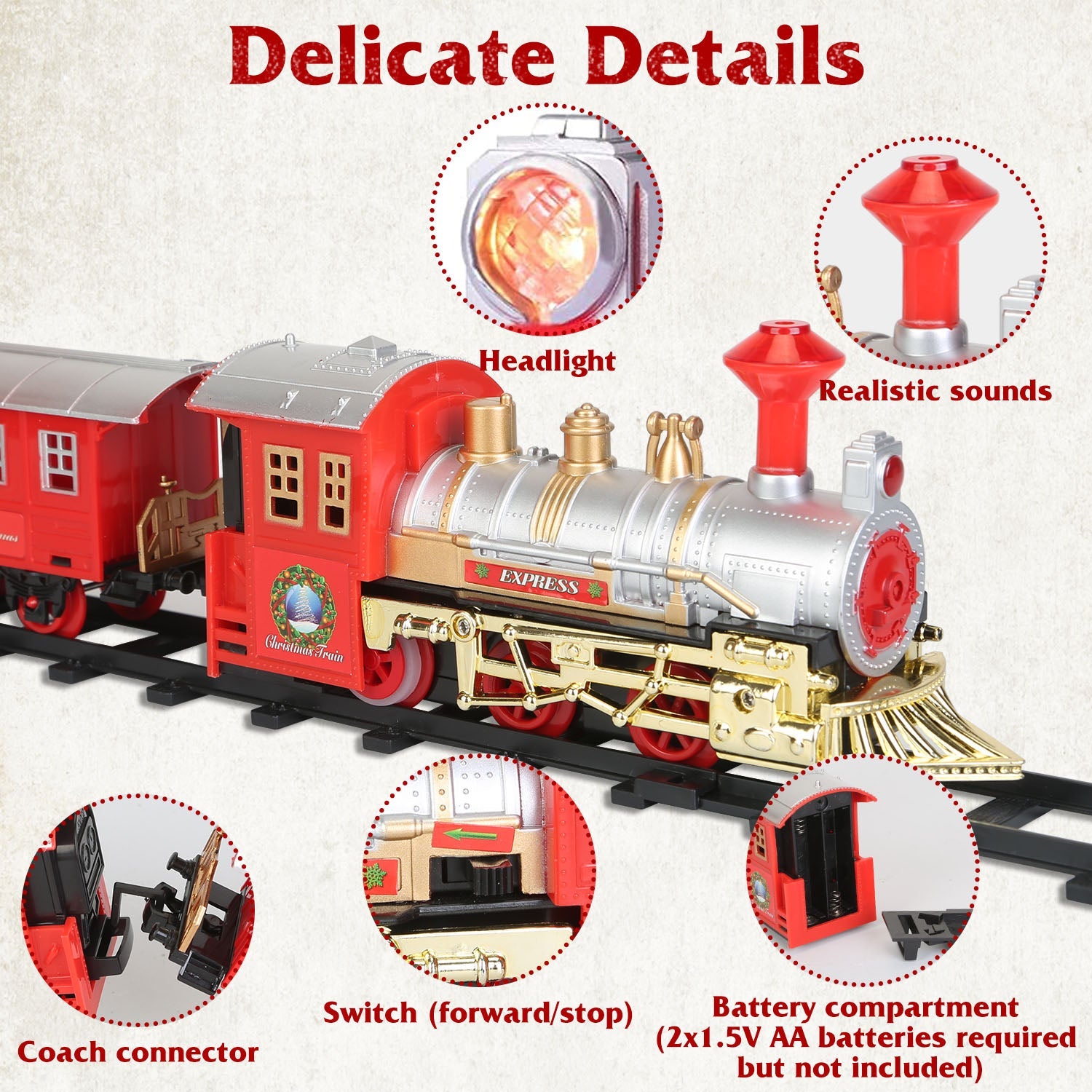 Electric Train Set Steam Locomotive Passenger Coach Coal with Sounds Light Railway Cheap Sale 2025