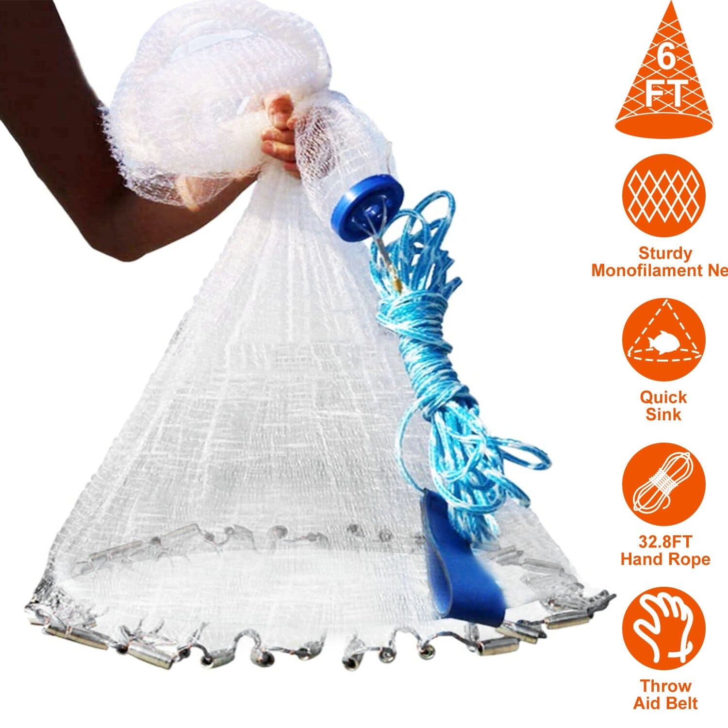 Fishing Cast Net Bait Trap Heavy Duty Online Online Clearance