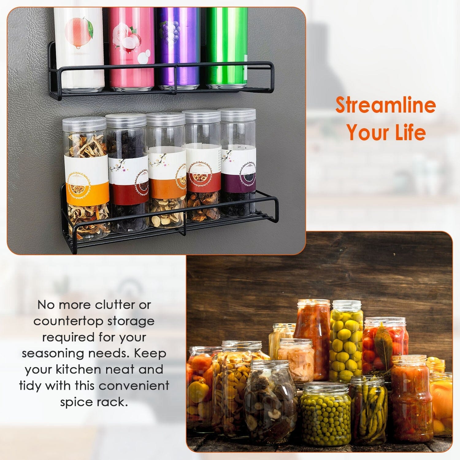 4-Piece: Strong Magnetic Spice Rack Organizer Outlet Choice