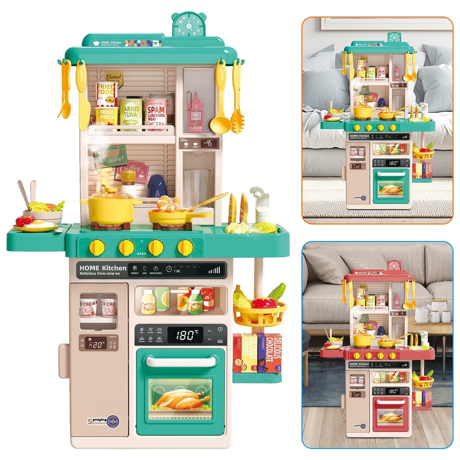 Kids Kitchen Play Set Interactive Pretend Kitchen Toys Cookware Pictures Online