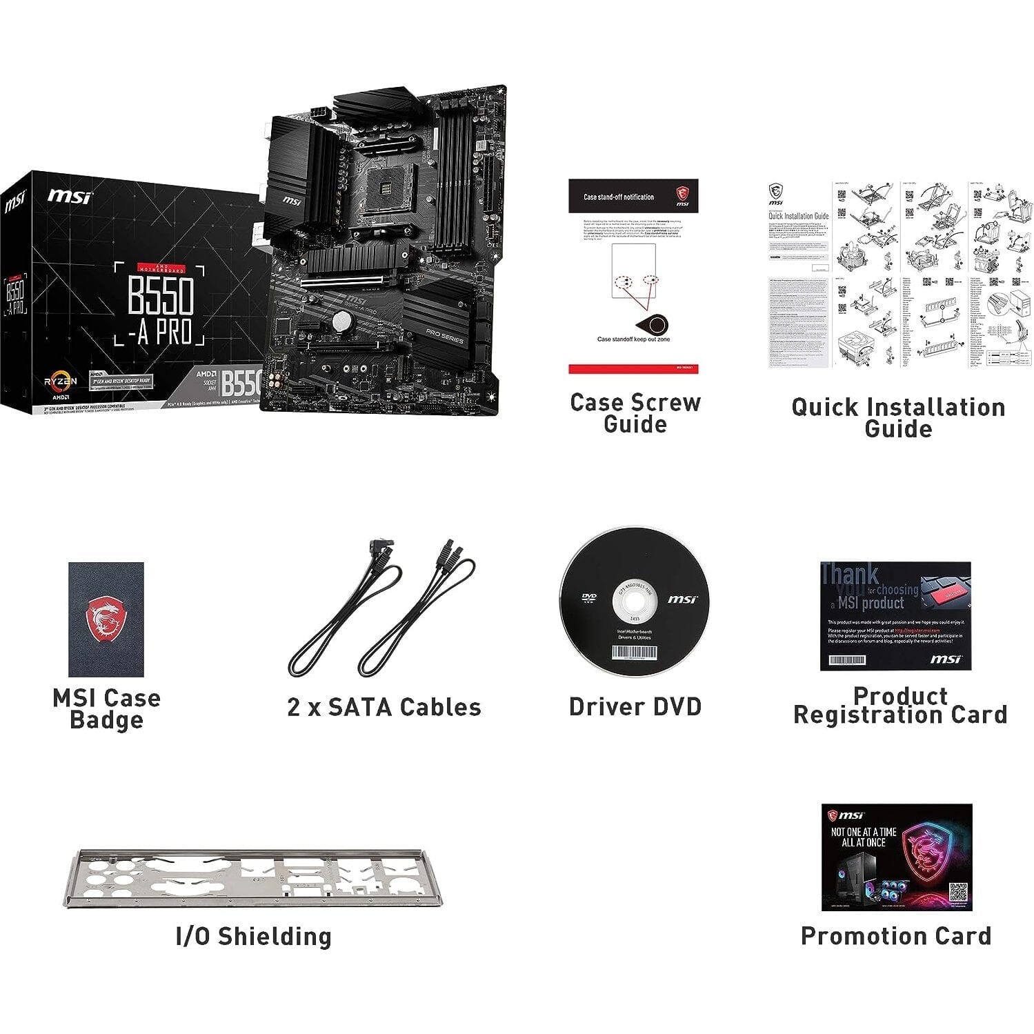 MSI B550-A PRO ProSeries Motherboard (AMD AM4, DDR4, PCIe 4.0, SATA 6Gb/s, M.2, USB 3.2 Gen 2, HDMI/DP, ATX) (Refurbished) Discount Cheapest