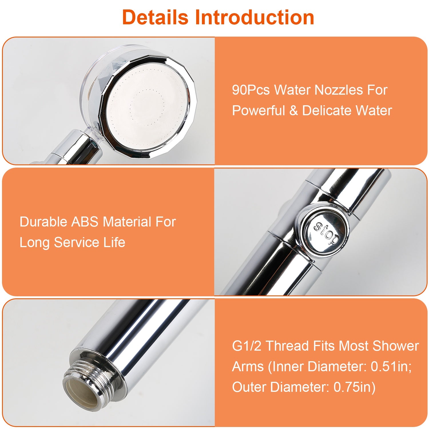 High Pressure Shower Head 360∞ Rotating Water Saving Handheld Shower Head Discounts Sale Online