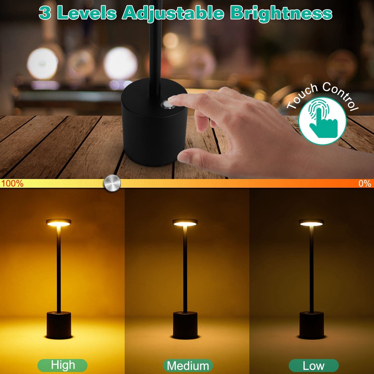 Cordless Portable Rechargeable Table Lamp With Paypal Cheap Pice