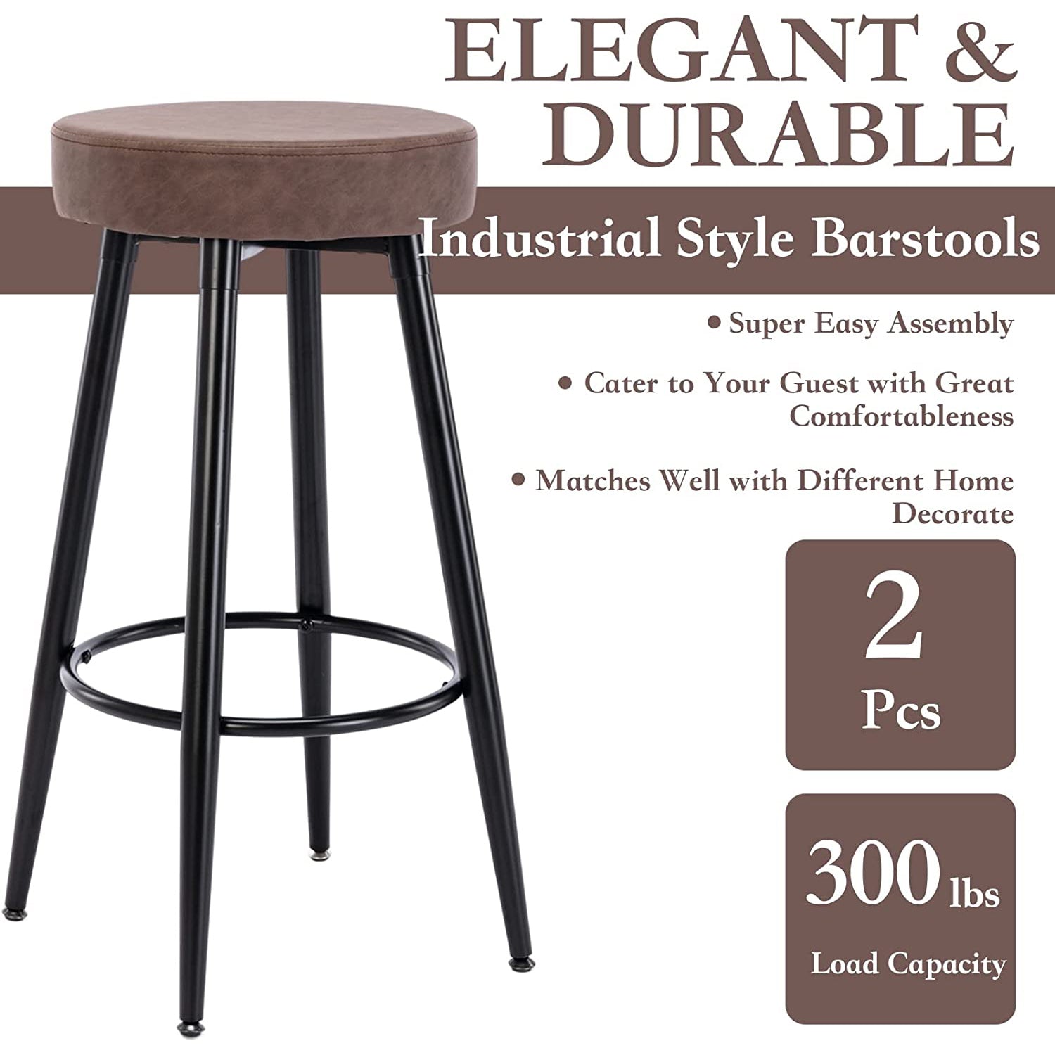 2-Piece: 28'' Metal Bar Stools Set Sale Huge Surprise