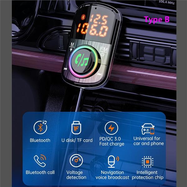 PD18W and QC3.0 Bluetooth 5.0 Car Radio Adapter Dual Fast Charging Port Wireless FM Audio Hands Free Car Kit Receiver Discount Manchester