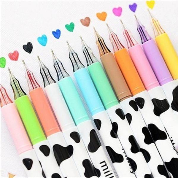 12-Piece: Milky Cow Multicolor Gel Pens Discount Cheap Online