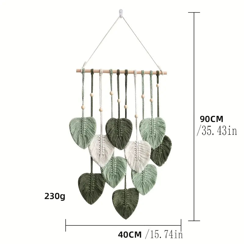 Handwoven Cotton Rope Leaf Tapestry Cheap Sale Visit New