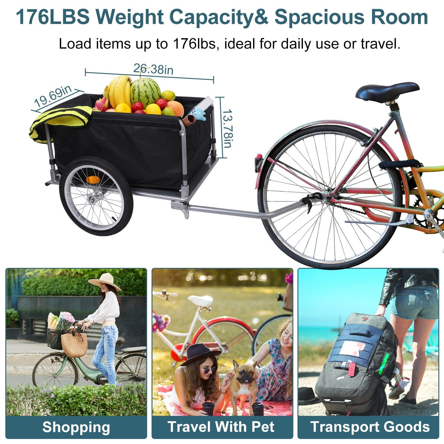 Foldable Bicycle Cargo Wagon Trailer Free Shipping View