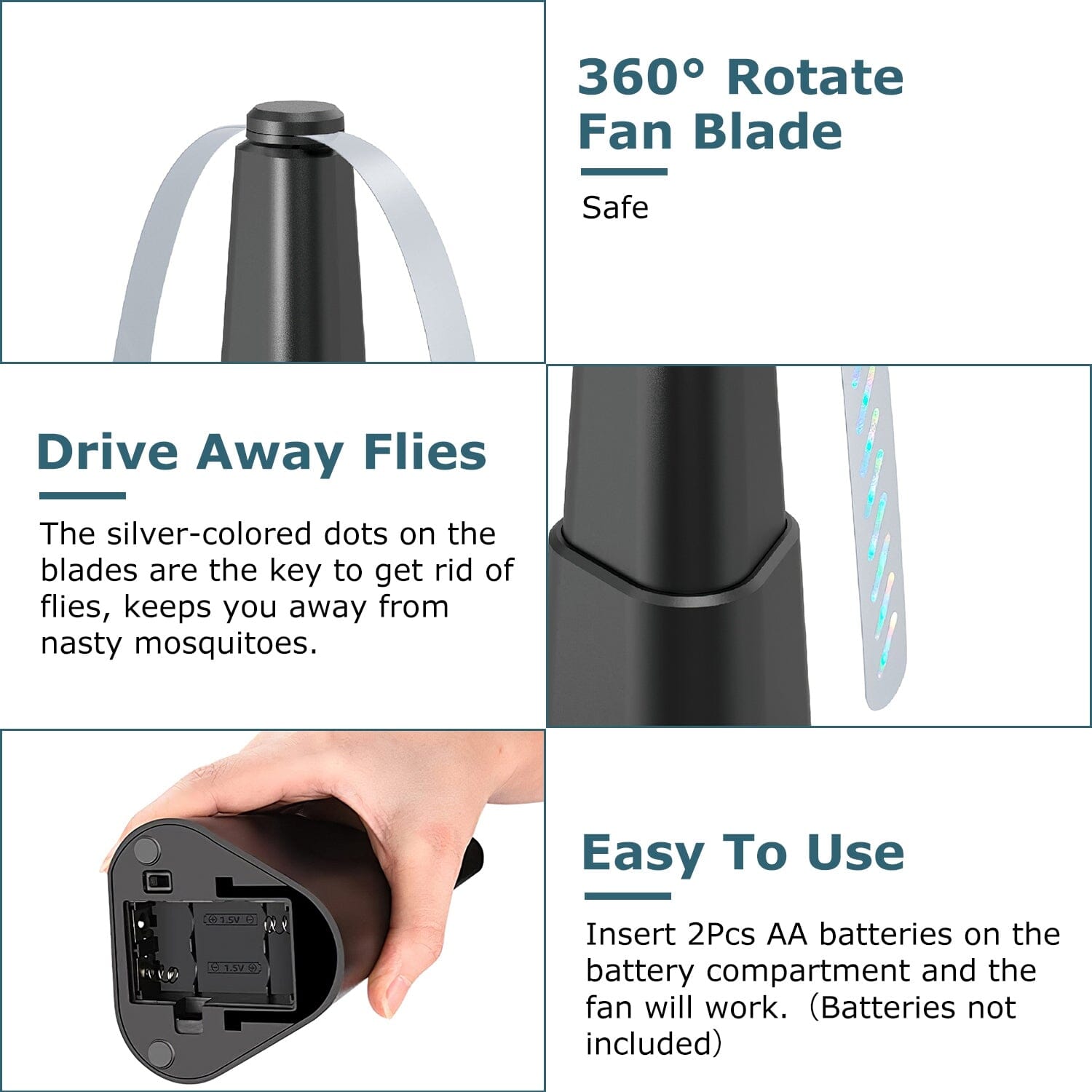 4-Pieces: Fly Repellent Fan Table Top Battery Powered Bug Deterrent Cheap Get Authentic