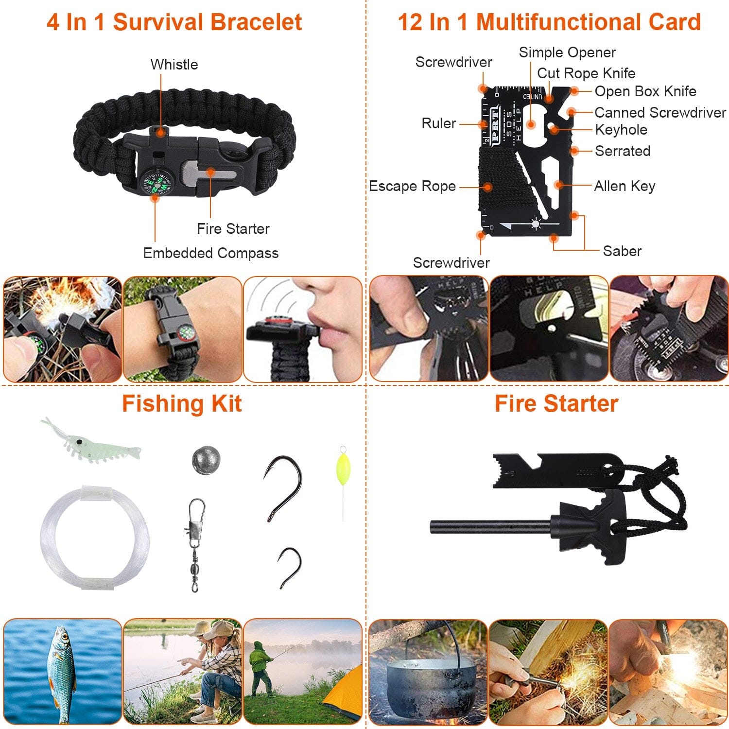 125-Pieces: Emergency Survival Gear Tactical for Outdoor Adventure Cheap Pictures