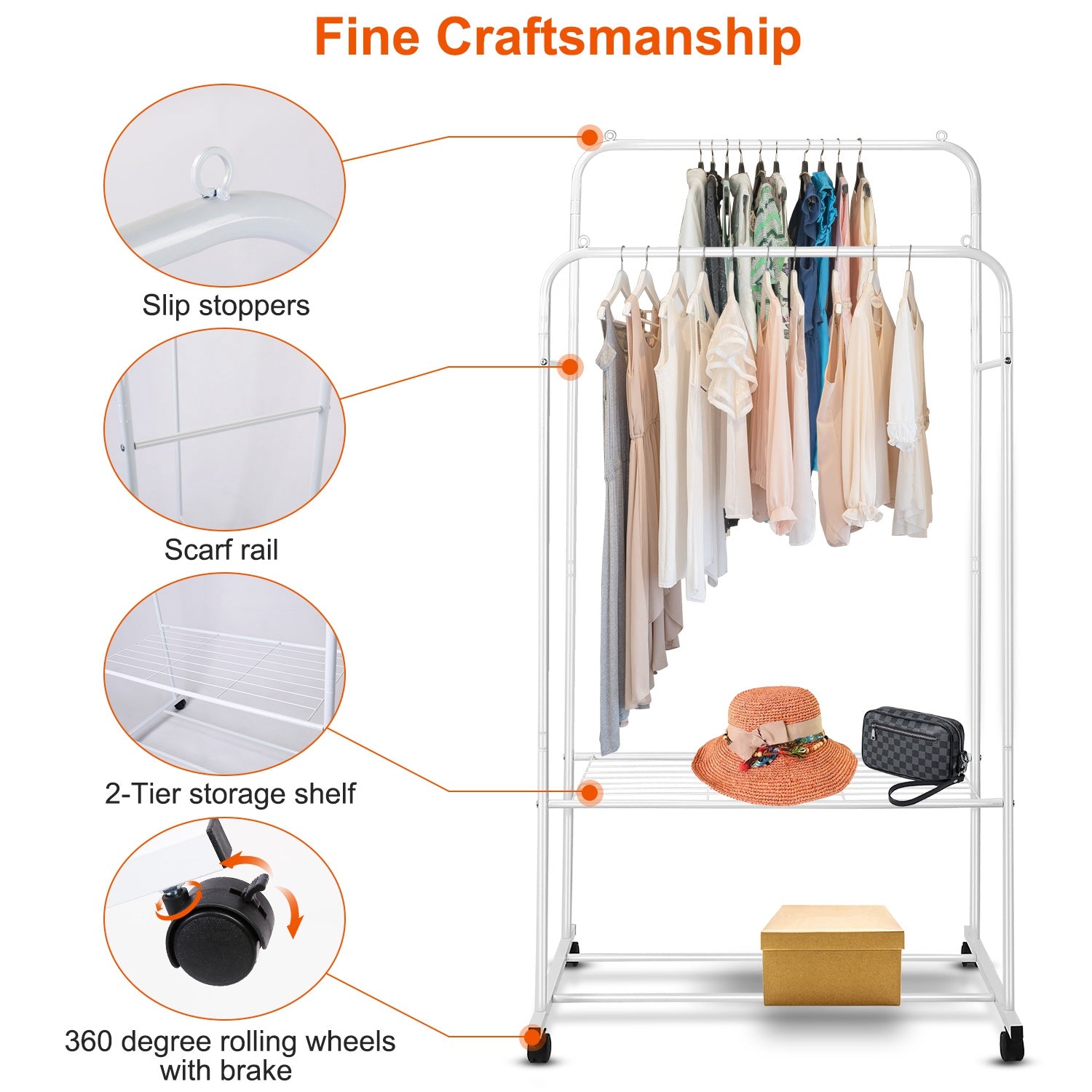 Garment Hanging Rack Clothing Rail Organizer Cheap Sale New