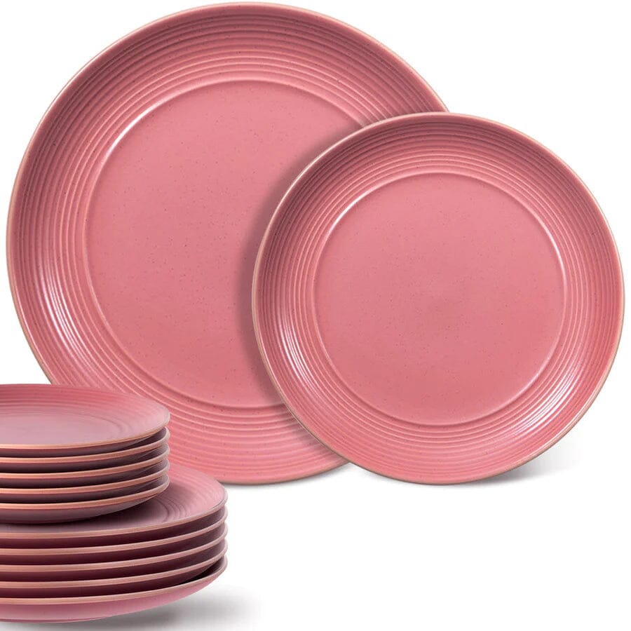 12-Piece: HITECLIFE Microwave and Dishwasher Safe Dinner Plates Set Sale Cheapest