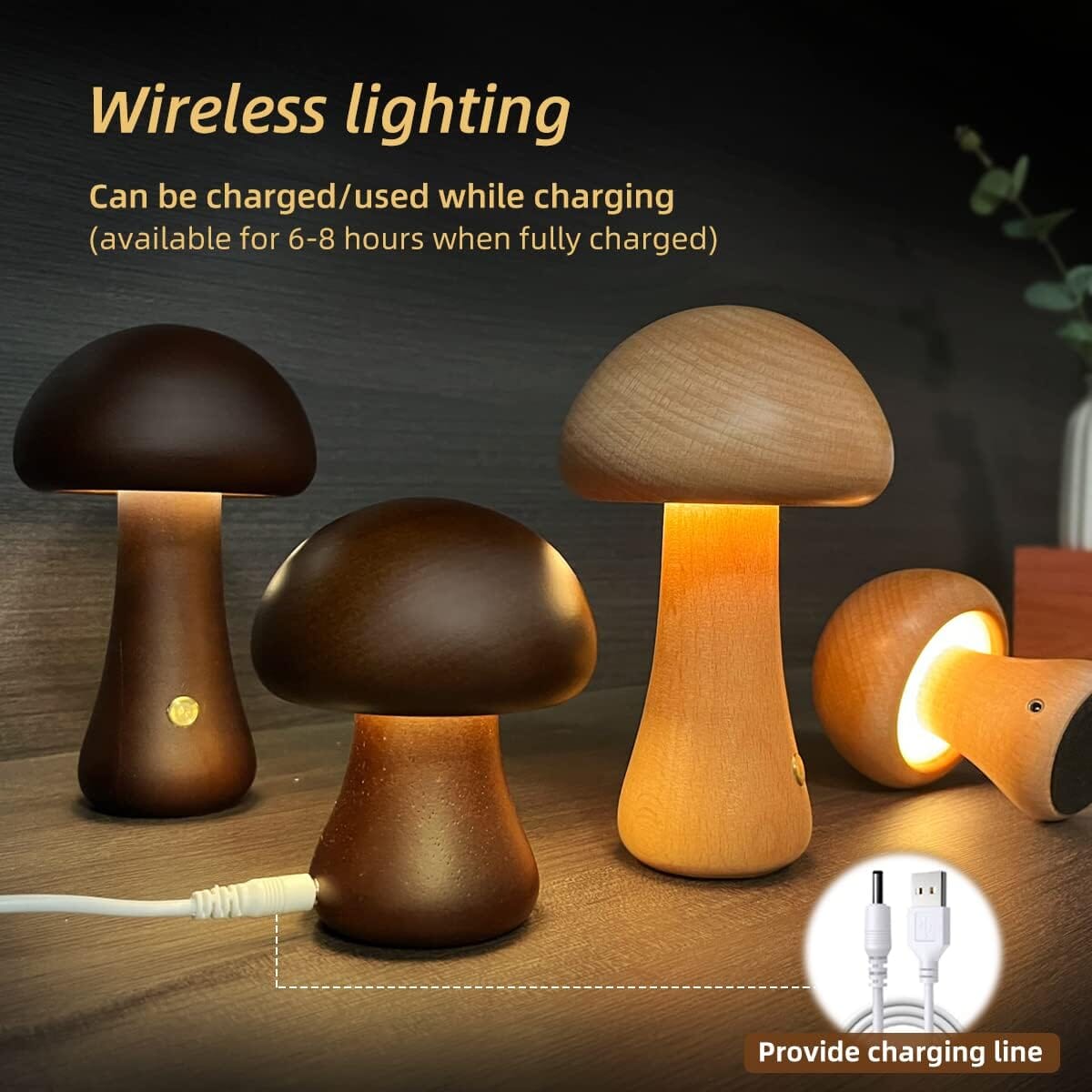 LED Rechargeable Creative Mushroom Table Lamp Pick A Best Sale Online