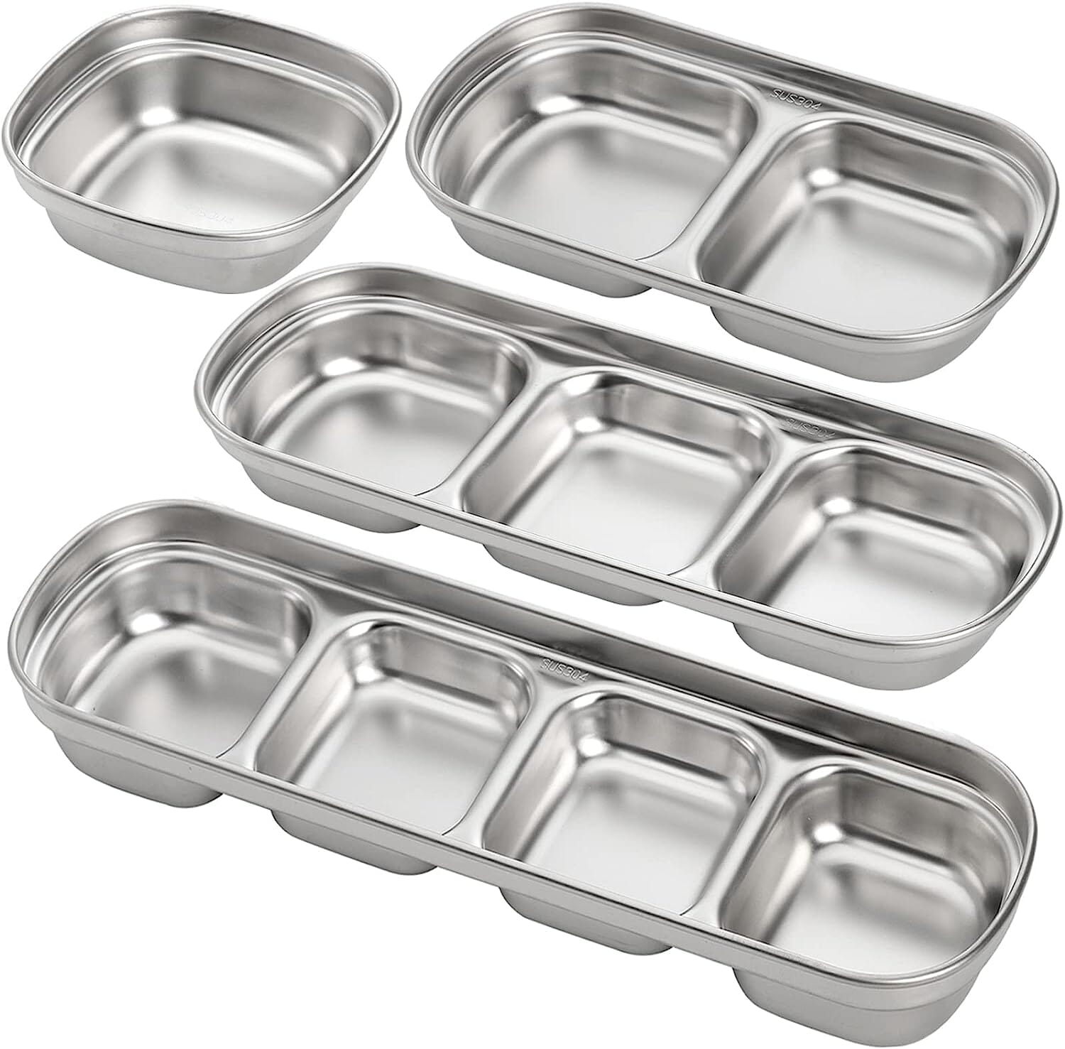 4-Piece Set: Stainless Steel Sauce Dish Discount Big Sale