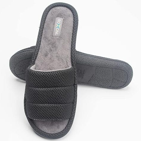 Roxoni Plush Slippers for Men Open Toe House Slippers for Superior Comfort Wholesale Pice Cheap Online