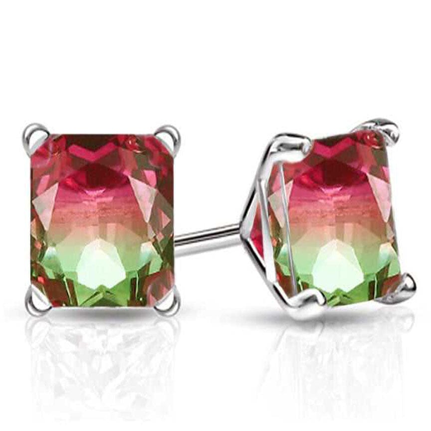 925 Sterling Silver Watermelon Tourmaline Earrings Clearance Perfect