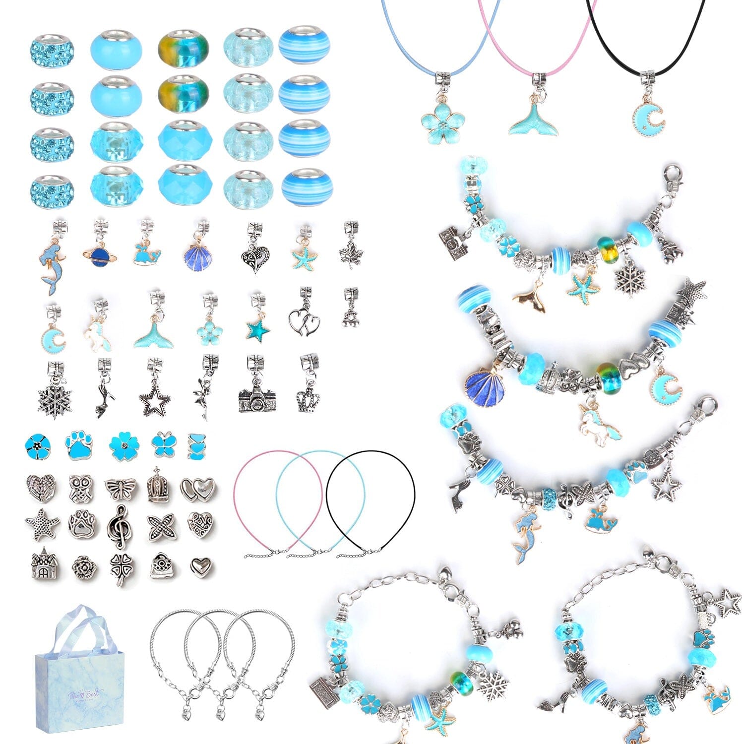 66-Pieces: Charm Bracelet Making Kit Cost For Sale