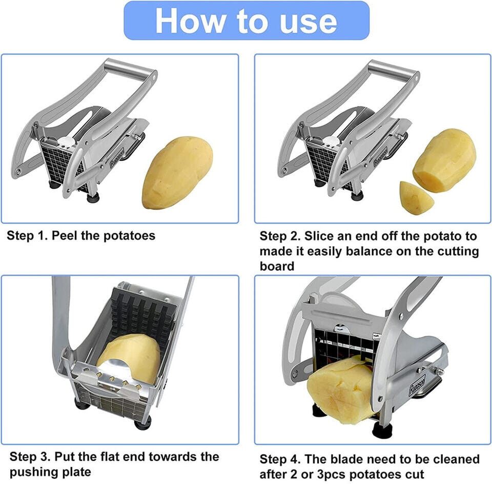 Stainless Steel 2-Blade French Fry Potato Cutter with No-Slip Suction Base Quality From China Cheap