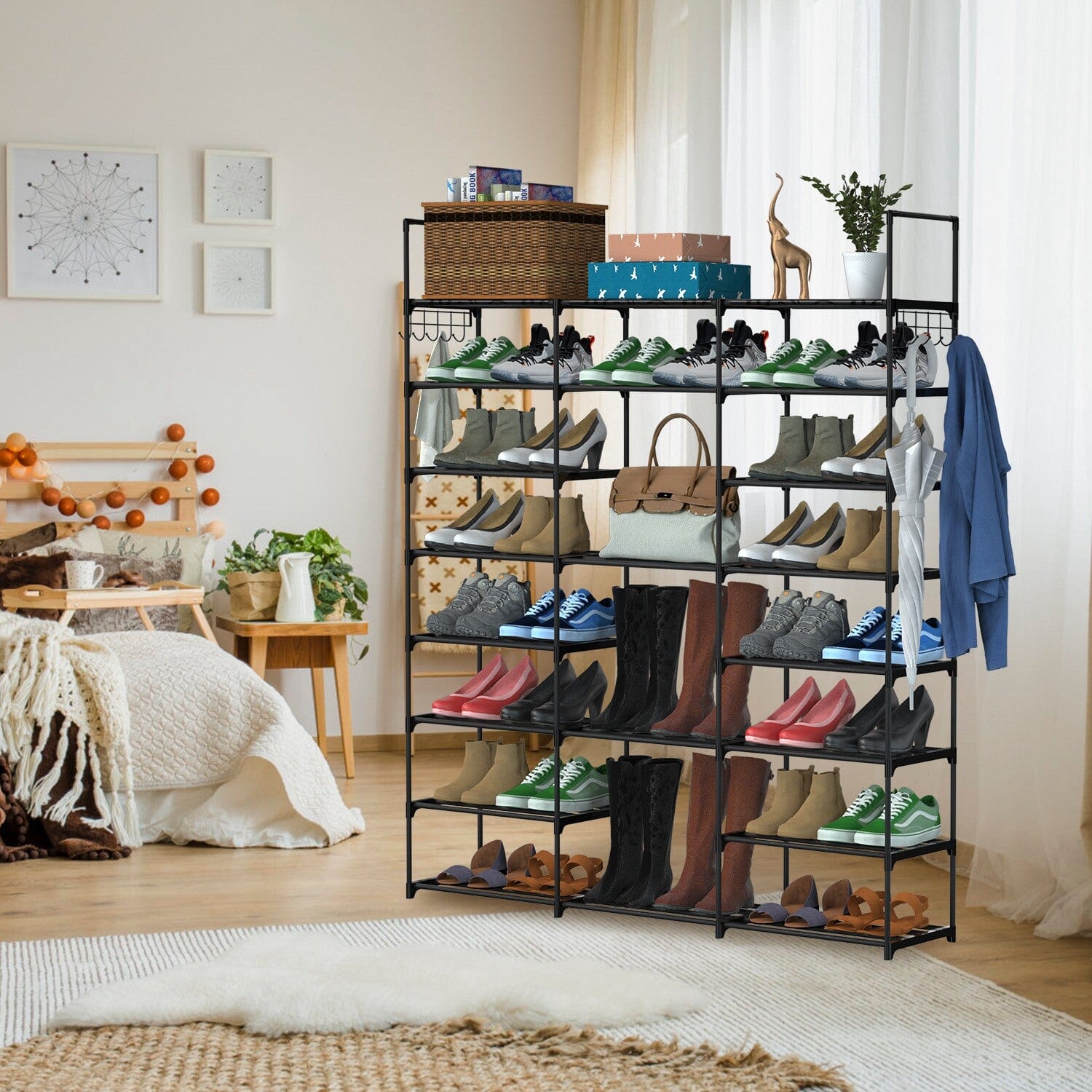 8-Tier Shoe Rack Metal Shoe Storage Shelf Comfortable Cheap Pice