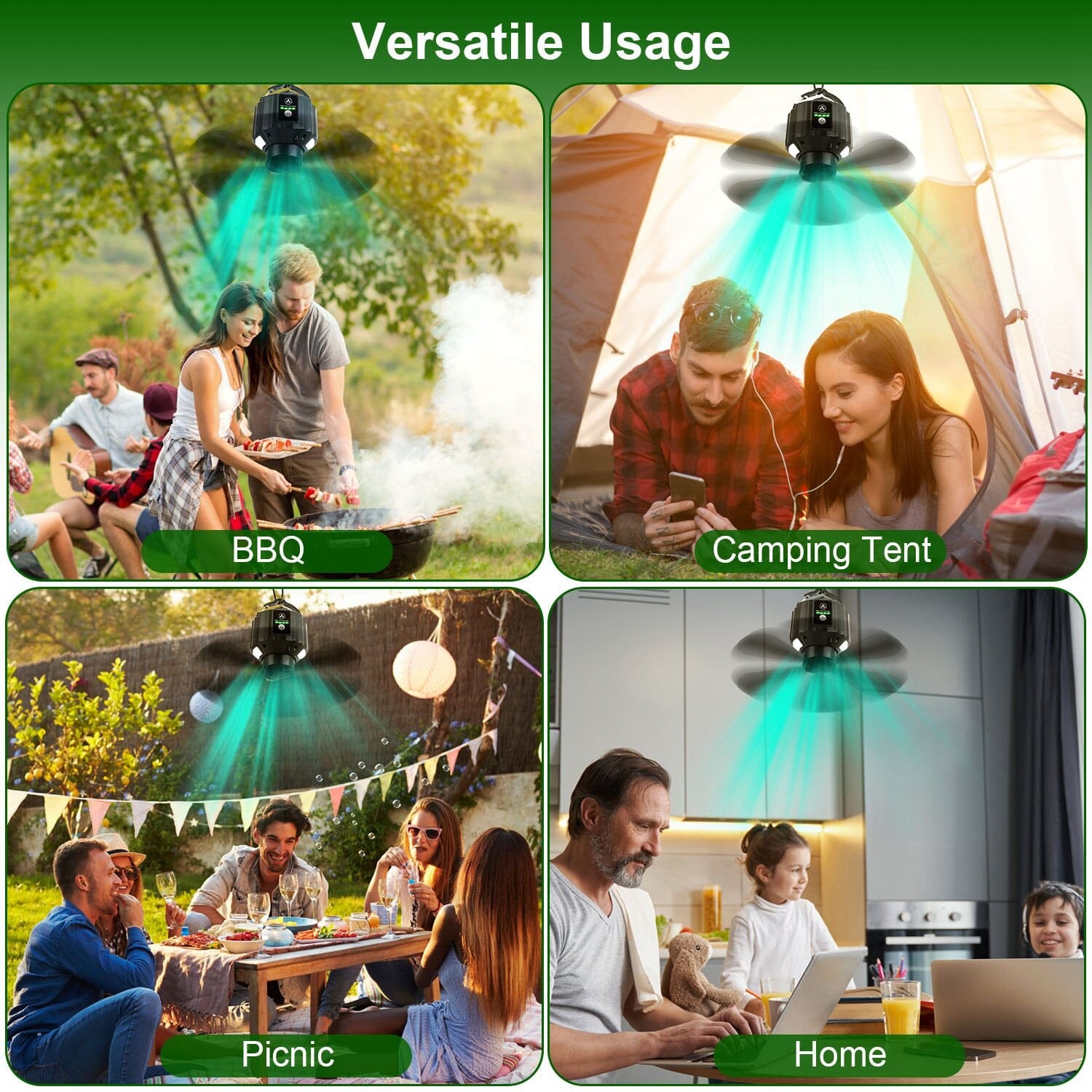 10400mAh USB Battery Powered Hanging Tent Lantern Fan Power Bank Clearance New Arrival