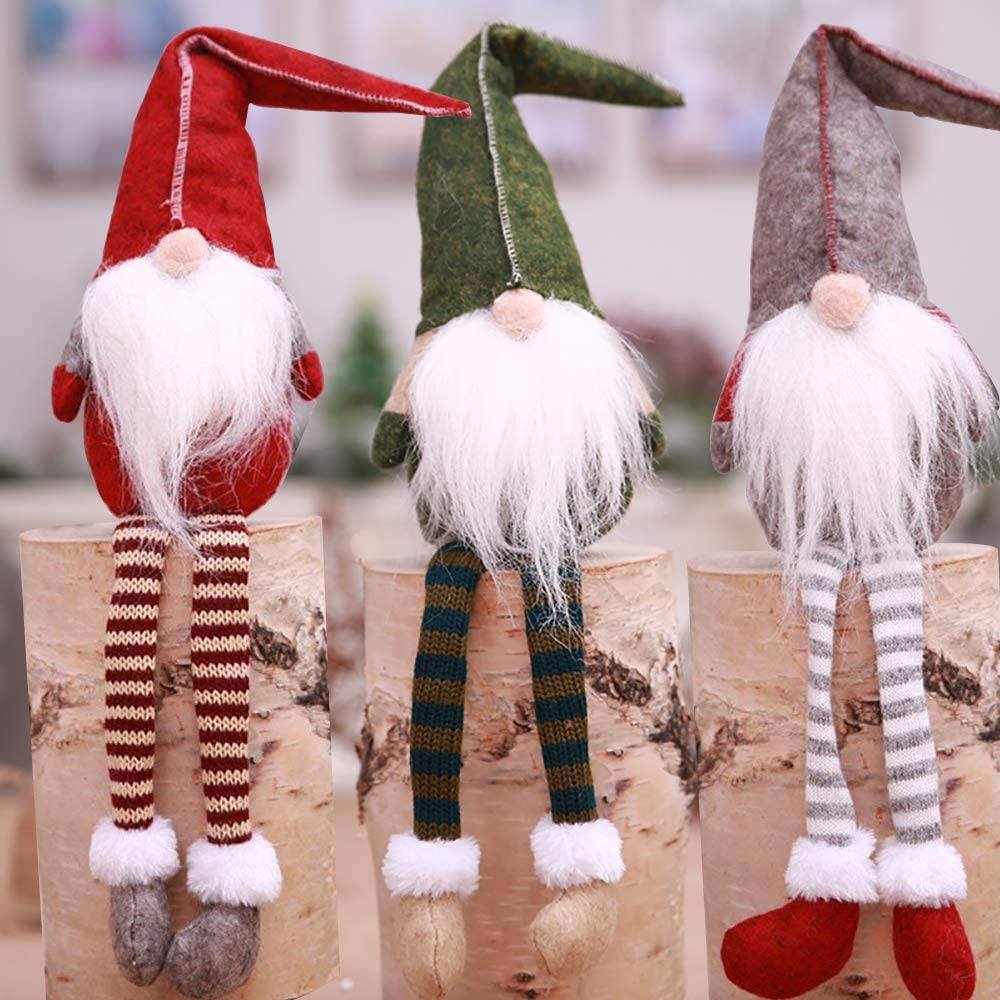 3 Piece: Handmade Sitting Long-Legged Christmas Elf Bottle Decoration Set Marketable