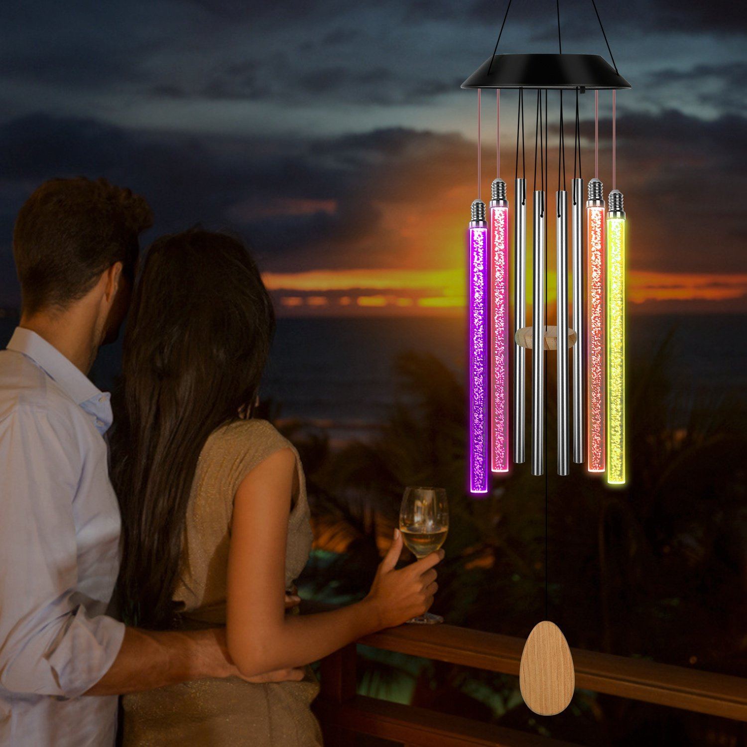 7 Color Changing Solar Wind Chime Lights Low Pice