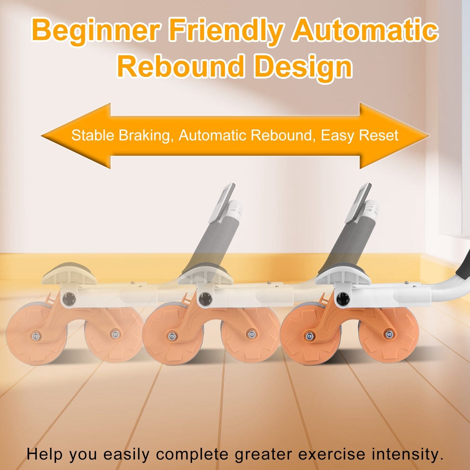 Automatic Rebound Abdominal Wheel Roller for Core Strength with Timer Kneel Pad Discount View