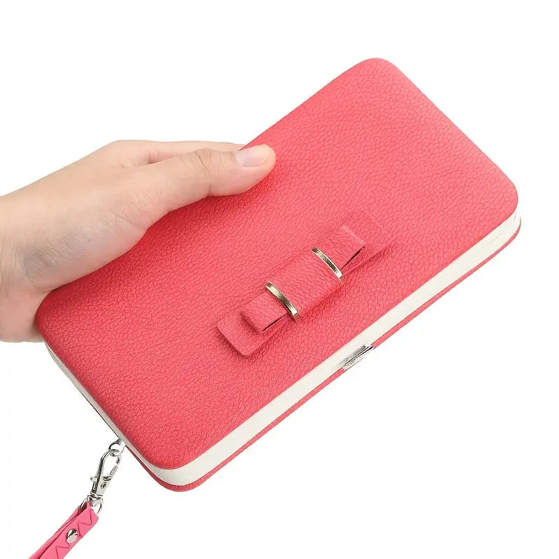 Elegant Bow Decor Phone Wallet Outlet Fashionable