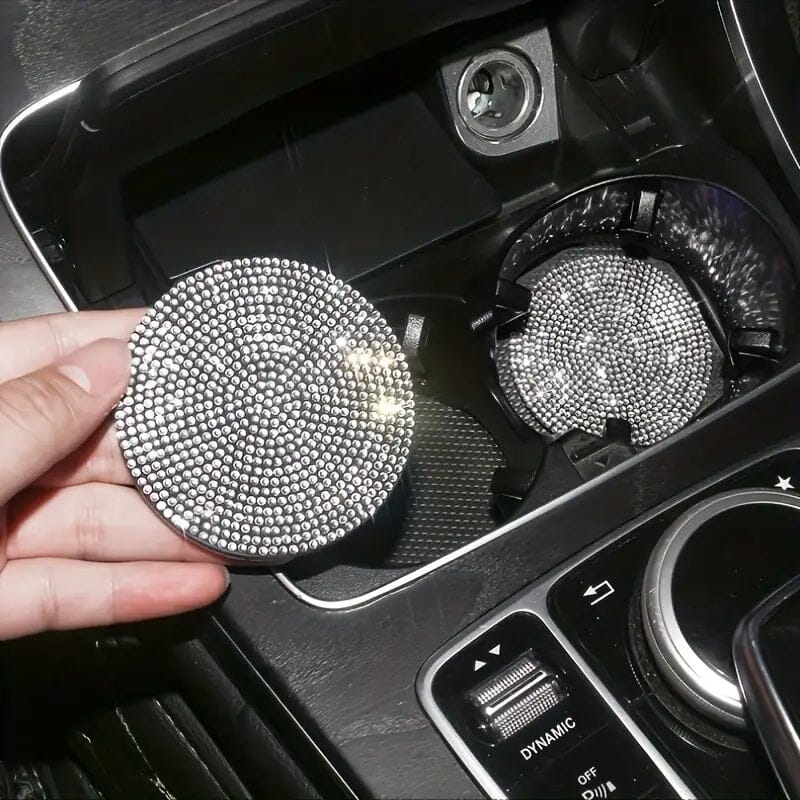 2-Pack: Shimmering Diamond Car Cup Mats Outlet Low Pice