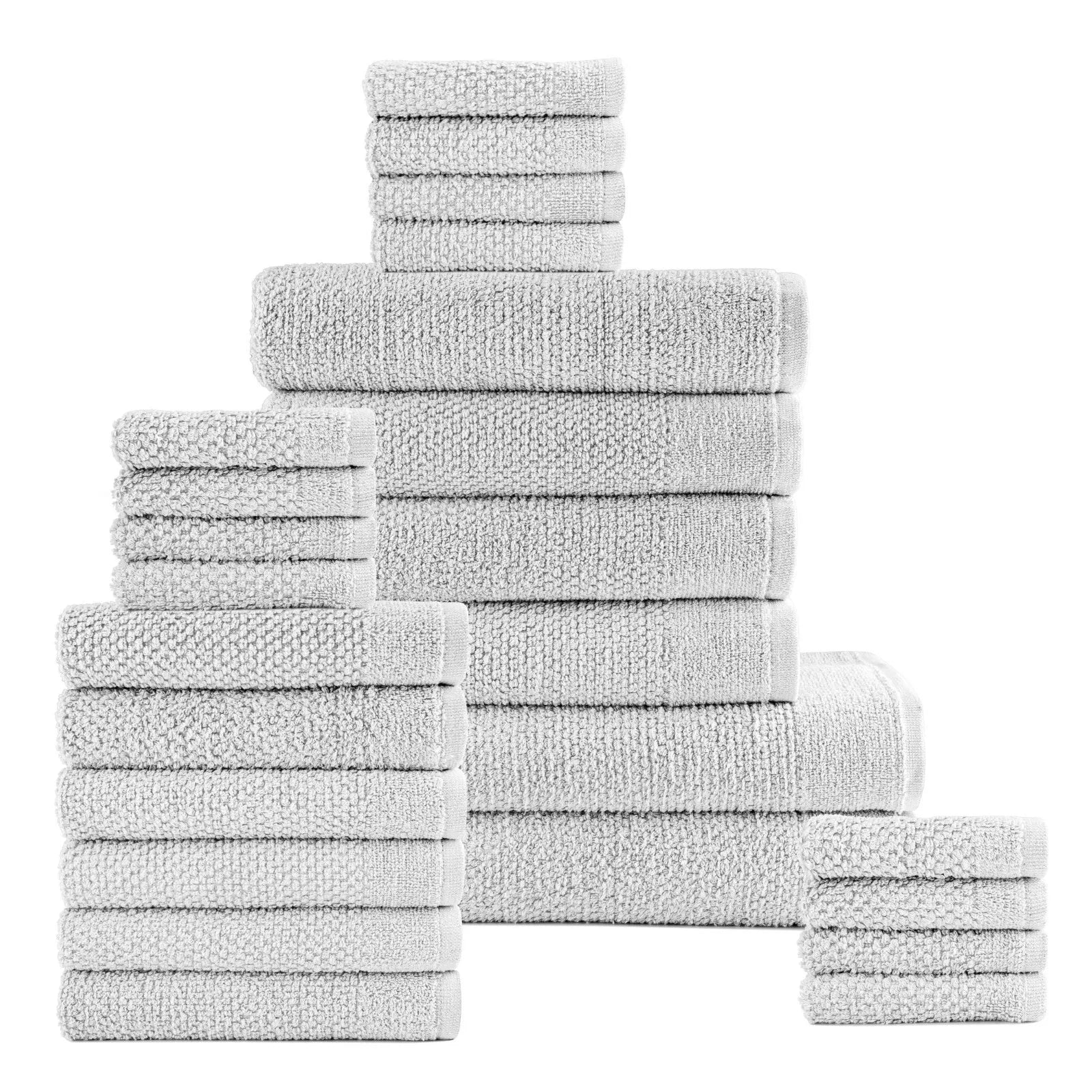 24-Piece Set: Dan River Popcorn Cotton Bath Towel Set Cheap Sale Fashionable