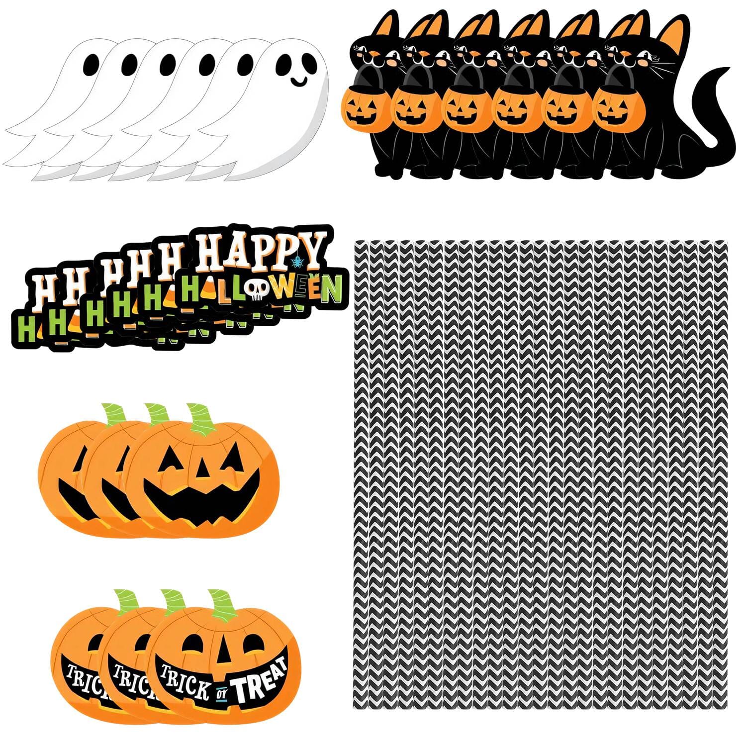 24-Pieces: Halloween Party Striped Decorative Paper Straws Online Shop From China