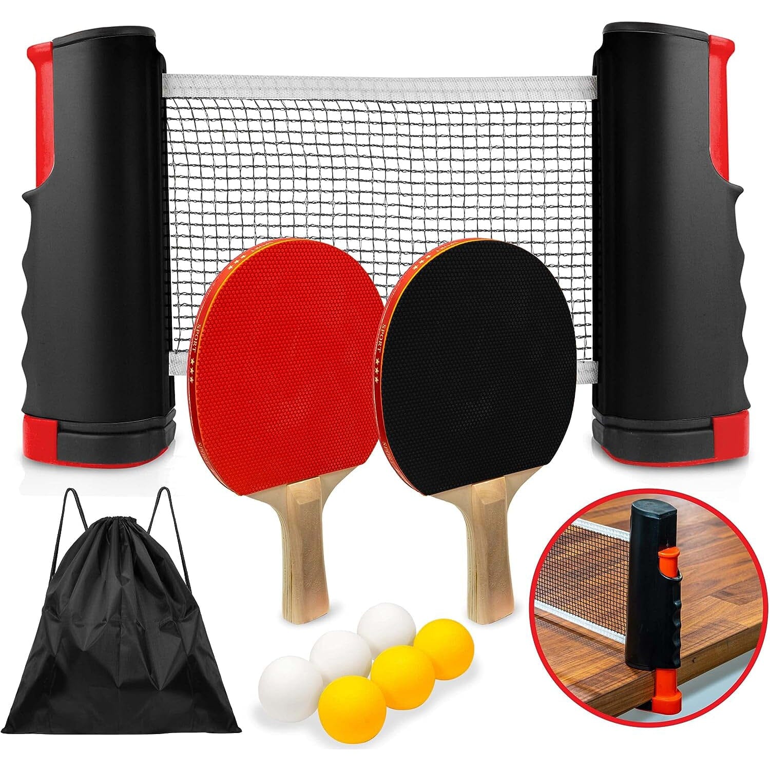 Ping Pong Set with 4 Paddles & Net for Any Table Sale Best Seller