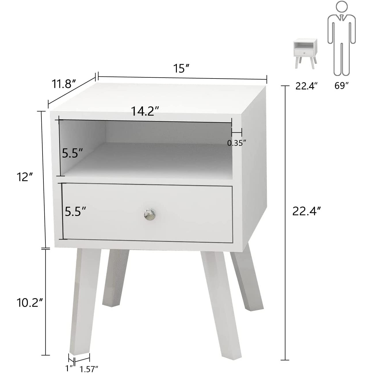 Wood Nightstand with Drawer Order Cheap Pice