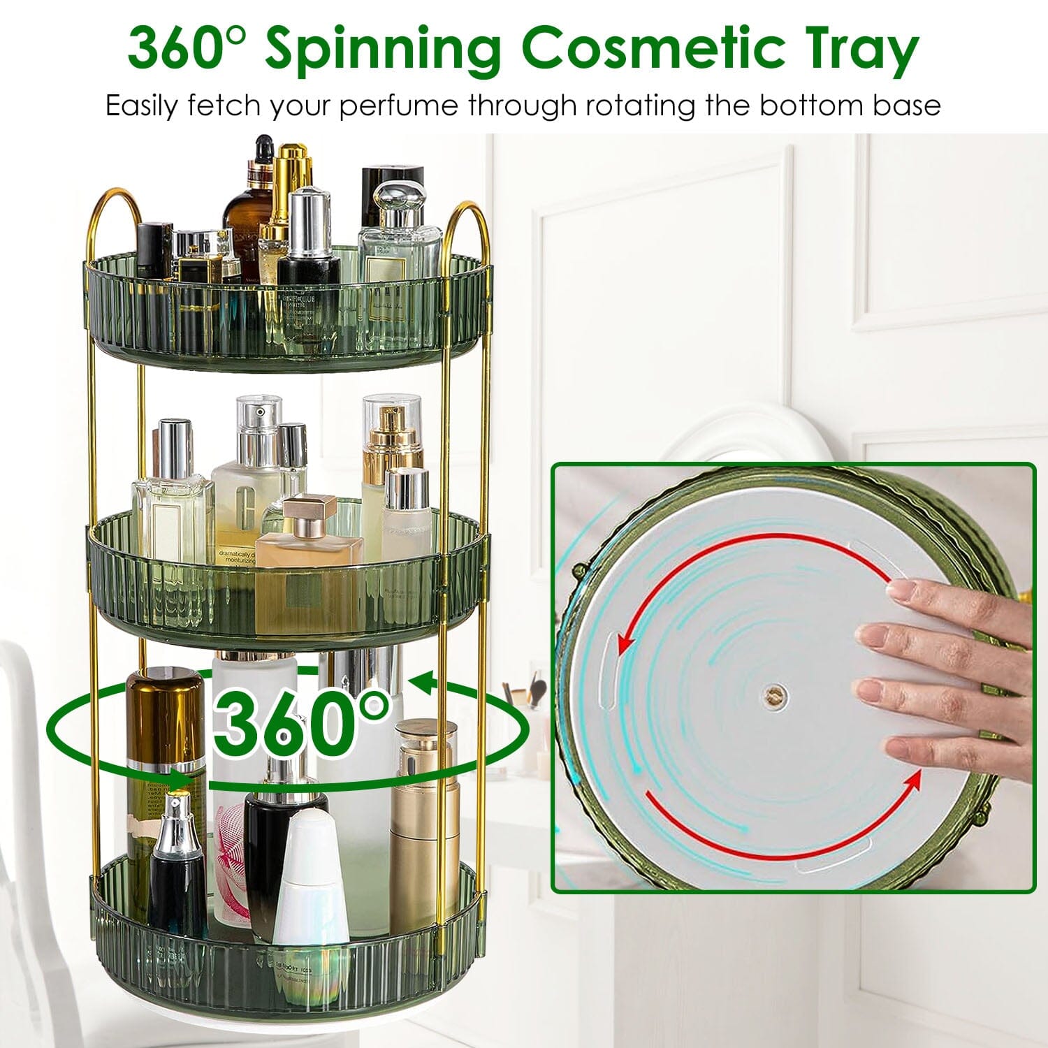 3-Tier 360∞ Spinning Rotating Makeup Organizer View Cheap Online